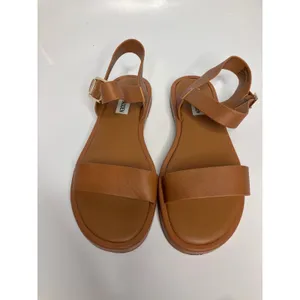 Steve Madden Ripken Sandals Womens 7M Brown Excellent Leather Ankle Strap Flat thumbnail 2