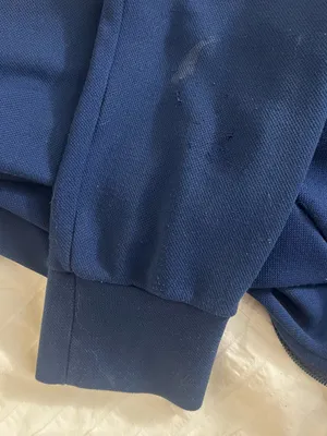 Source Unknown 90s vintage Navy Full-Zip Track Athletic Jacket with Light Blue Stripe thumbnail 7