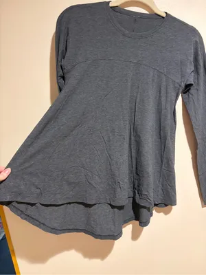 Lululemon Acadia Long Sleeve Heathered Pitch Grey Athletic Active Top Shirt thumbnail 7