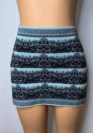 Blue lace print mini skirt Size XXS thumbnail 1