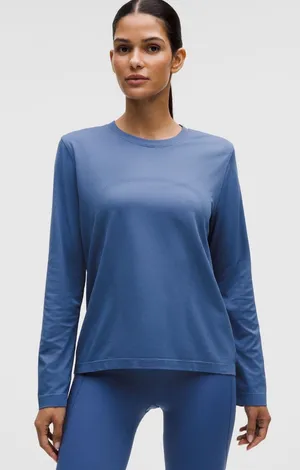 NWT LULULEMON Swiftly Relaxed Long-Sleeve Shirt - blue thumbnail 1