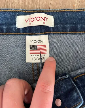 Vibrant Miu Blue Distressed Bell Bottoms Jeans thumbnail 5