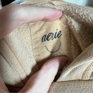 Aerie Tan‎ Bow Embroidered Crop Hoodie thumbnail 4