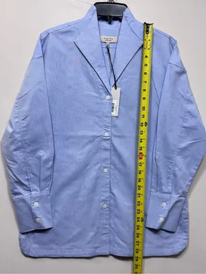 Martha Stewart women’s the relaxed classic fit Light Blue Button-Down Shirt NWT thumbnail 2