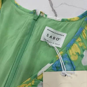 Sabo Skirt Dress Size XS Mini Scarlet Keyhole Spring Summer NWT Green Yellow thumbnail 5