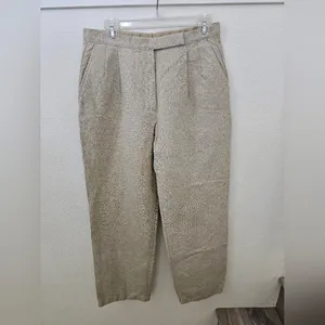 Liz Claiborne Kylie Linen Cotton Blend Pleated Trousers – Beige – Size 10 thumbnail 2