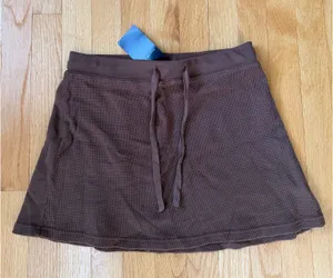 Brandy Melville Brown Waffle Skirt Adjustable Drawstring thumbnail 1