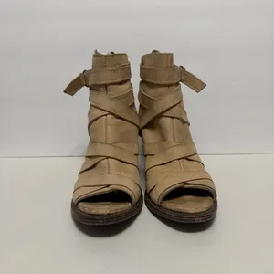 FREEBIRD by Steven Joker Leather Ankle Booties Size 7 Strappy Distressed Boho thumbnail 3