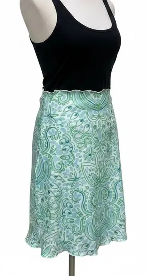 Jean-Pierre Klifa D-Skirt Reversible M Green Blue Tentacle Tales Stretch Coastal thumbnail 1