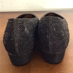 Carolyn Tucker Women Black Leopard Sparkle‎ Pointed Toe Low Block Heels Shoes 6 thumbnail 7