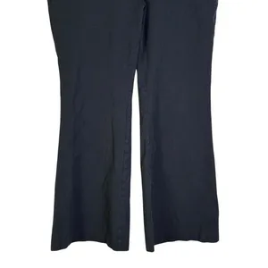 Loft Flare Dress Pants Solid Black Mid Rise Career Professional Work Size 16 thumbnail 4