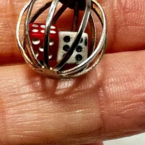 Vintage caged dice pendant necklace thumbnail 8