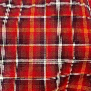 Pendleton Western Blouse Size M Orange Brown Plaid‎ Capsleeve Tunic Button Back thumbnail 4