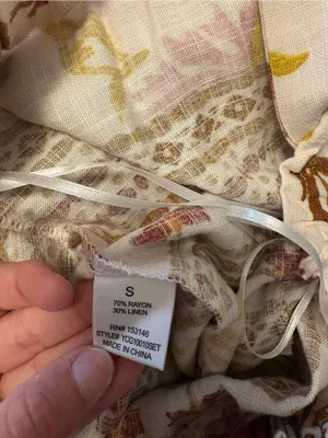 Good Luck Gem Linen Floral Two-Piece Smocked Crop Top & Maxi Pant Set - Pink, Mustard, Brown thumbnail 4