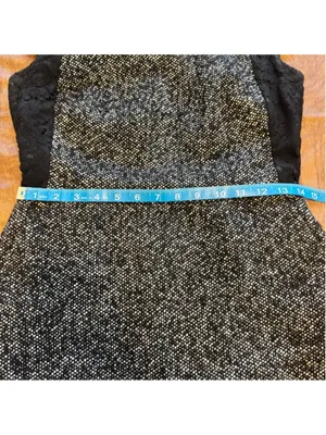 Women's J. Crew Lace and Tweed Wool Sheath Dress Size 0 Black and White thumbnail 11