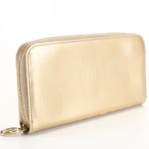 Cartier Happy Birthday Round Zip Long Wallet in gold-colored patent leather thumbnail 2