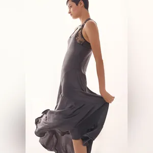 By Anthropologie Seamed Silk Midi Dress thumbnail 2