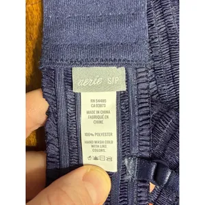 Aerie Navy Blue Floral Lace‎ Triangle Bralette Smocked Band Women's Small Sexy thumbnail 3