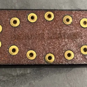 Chico's Brown Leather Belt With Brass Buckle & Rivets - One Size thumbnail 4