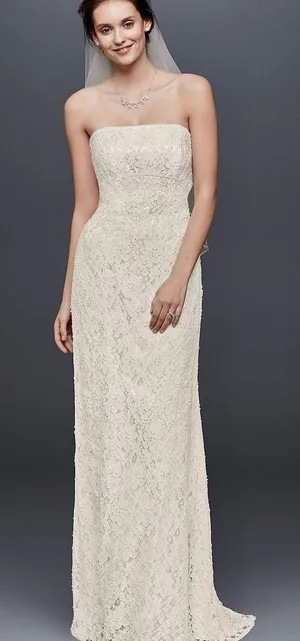 David’s Bridal Galina Ivory Wedding Dress- Size 8 thumbnail 1