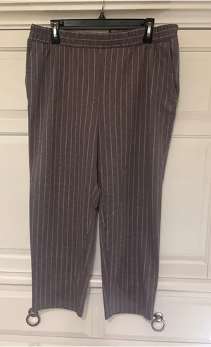 A New Day Women’s Gray Pinstripe Pull-On Pants thumbnail 1
