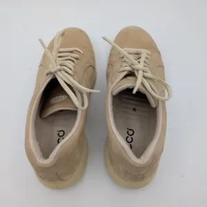 ECCO Flexzone Beige Leather Walking Sneakers Womens EU 38 US 7-7.5 Lace Up‎ Tan thumbnail 6