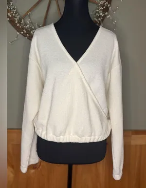 Madewell Cream V-Neck Women's Sweater thumbnail 1