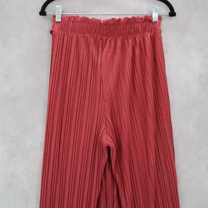 Pink Stripe Belted Wide Leg‎ Boho Pull On Straight Leg Trousers Pant S Small thumbnail 6