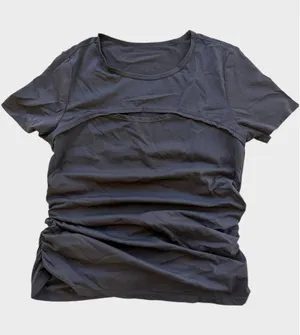 Size S Halara Front Open Cut Ruched Top Black thumbnail 1