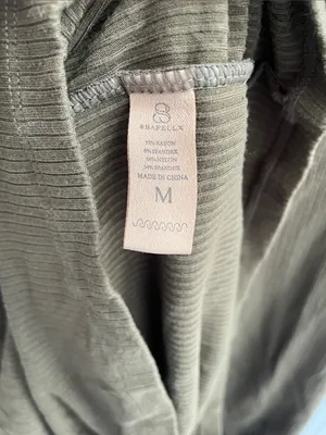 SHAPELLX Long‎ Sleeve Cut-Out Ribbed Shapewear Maxi Dress in Olive Green Size M thumbnail 11