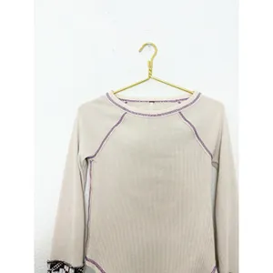 Free People She's Reversible Cuff Thermal Tee Oatmeal Size Small Bohemian thumbnail 5