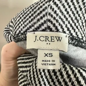 J. Crew XS Cowl Neck Pullover Sweater Black White Herringbone Knit Fleece Top thumbnail 5