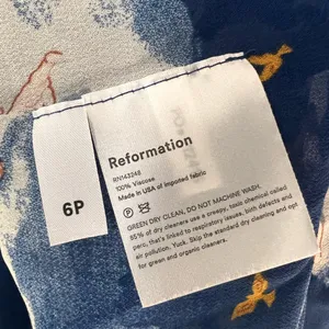 Reformation Blue‎ Laurelei Angel Print Viscose V-Neckline Dress 6P thumbnail 9