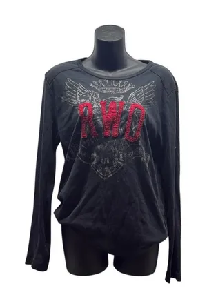 RWD Affliction Style Long Sleeve Grunge Top thumbnail 1