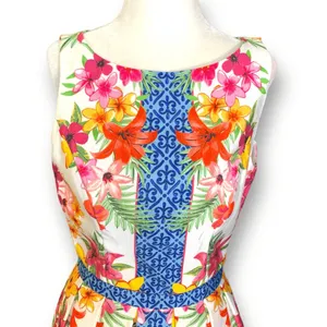 ModCloth Zesty Attire Dress Multicolor‎ Floral Retro Euro Summer Wedding Guest thumbnail 2