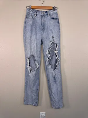 Pacsun Blue 90s Boyfriend Heavily Distressed Jeans Womens 27 Casual Denim thumbnail 13