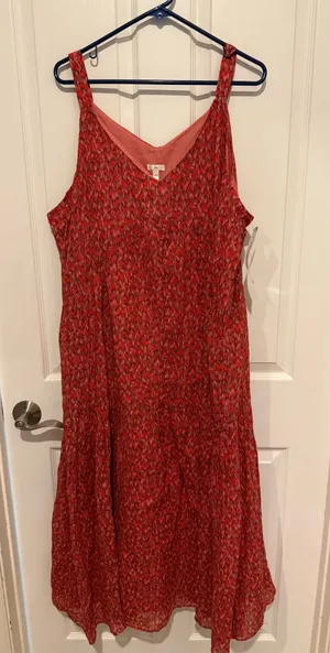 Joie Red Printed V-Neck Maxi Dress thumbnail 1