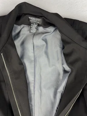 Worthington Works Zip Up Blazer Women’s 12 Black Biker Grunge Chic Nana Workwear thumbnail 6
