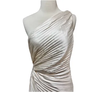 Dress Forum Olympia One Shoulder Pleated Asymmetric Maxi Dress Medium Ivory HOCO thumbnail 3