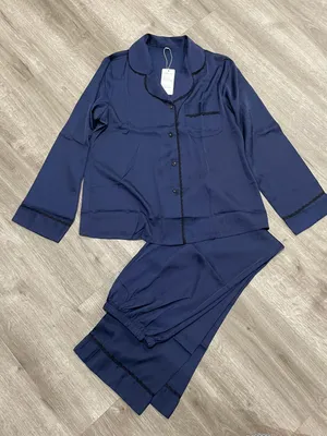 Dark Blue Silk Pajama thumbnail 1