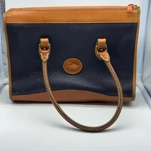 DOONEY & BOURKE black pebbled leather vintage tote bag serial number A42… thumbnail 4