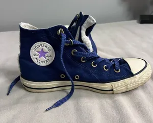 ⭐ Converse Chuck Taylor All Star High Top Blue Sherpa Lined Women’s 8 thumbnail 1