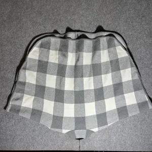 Jones‎ New York Sweater Poncho Cape Grey White Buffalo Plaid Full Zip Front L/XL thumbnail 7