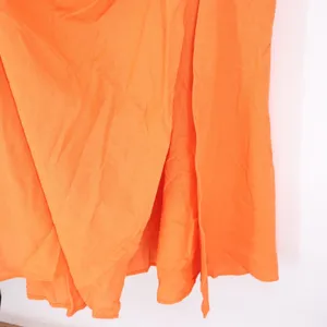 Showpo Rhyne Midi Dress Papaya Orange Asymmetric Puff Sleeve Cut Out US 16 NEW thumbnail 5