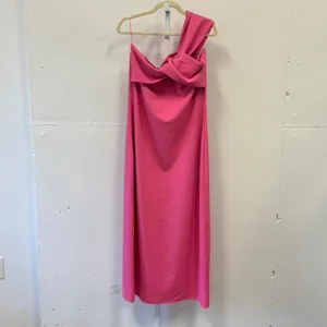 NWT Anthropologie Porridge Antonia Twist-Front Ribbed Pink Maxi Dress XL Stretch thumbnail 2