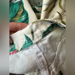 Vintage 90s jungle floral denim cotton jean shorts, size 4/6 thumbnail 8
