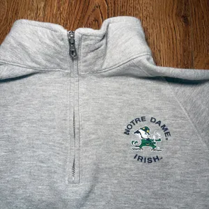 Gear For Sports Notre Dame Fighting Irish Quarter Zip Sweatshirt Gray Womens M thumbnail 3