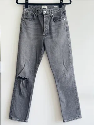 Citizens of Humanity Jolene Jeans 26 Gray Distressed Straight Leg Premium Denim thumbnail 1