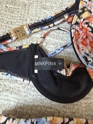 MINKPINK Floral Underwire Bikini Set in Pink, Yellow, Blue thumbnail 3