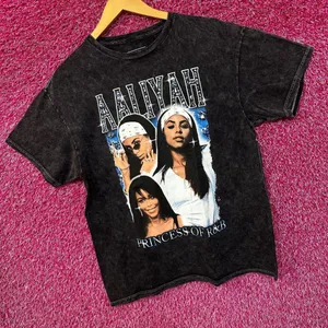 Aaliyah Princess Of RnB mineral Wash Tshirt size Medium thumbnail 3